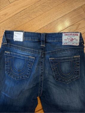 True Religion Dark Wash skinny crop Jeans - Blue